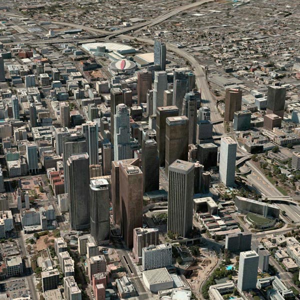 An arial view of Los Angeles, California